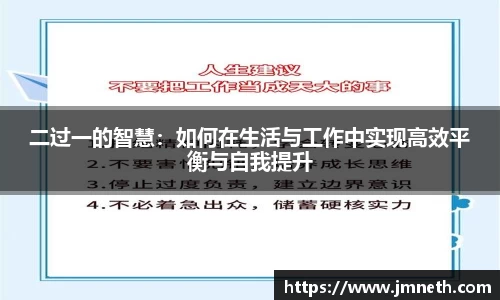 二过一的智慧：如何在生活与工作中实现高效平衡与自我提升